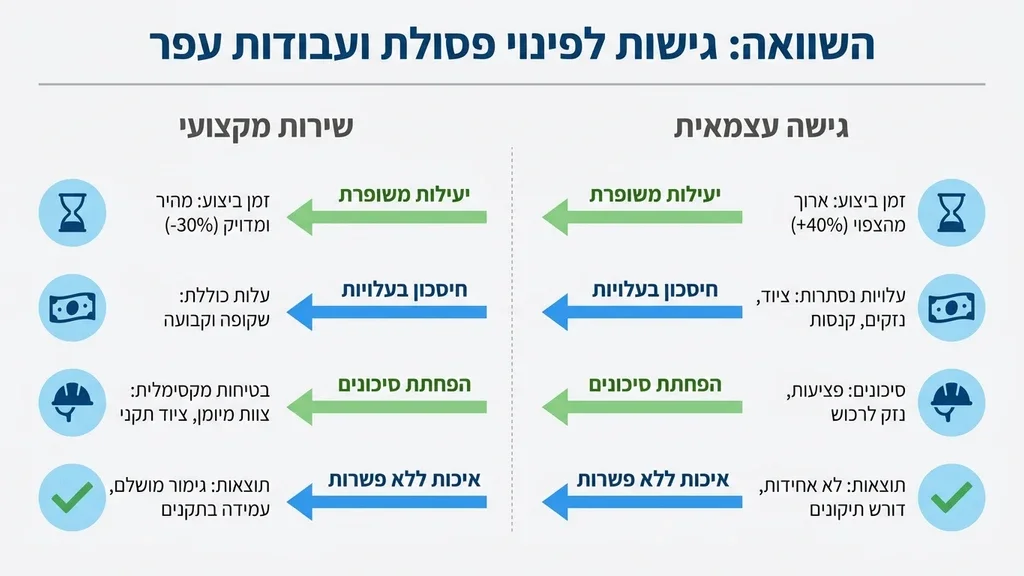 קבלן ומנהל עבודה בוחנים תוכניות הנדסיות