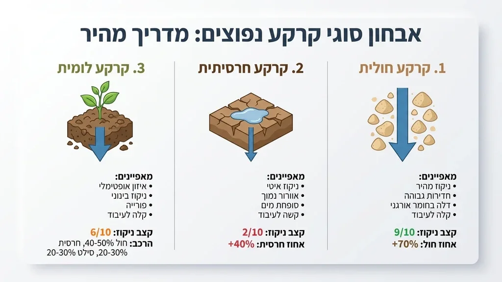 בדיקת סוג האדמה לפני עבודות פיתוח קרקע לגינה
