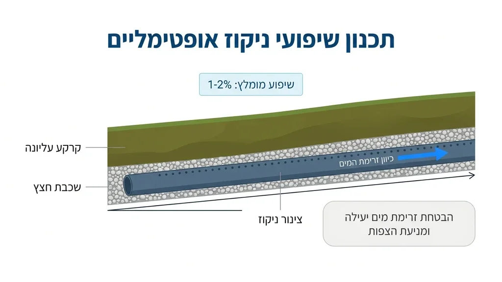 מיני מחפר מבצע עבודות יישור וניקוז בחצר בית