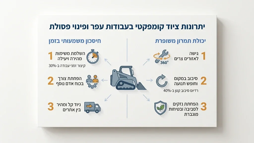 בובקט עם אביזר כף מעמיס אדמה